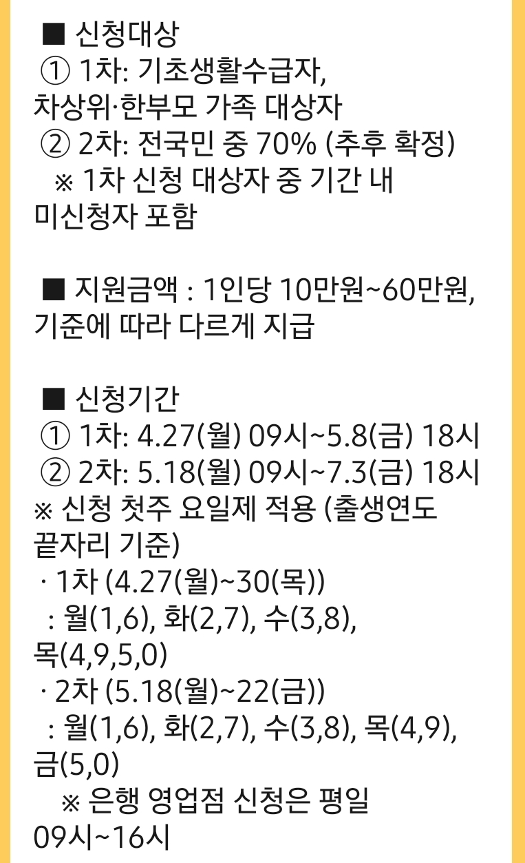 고유가 피해지원금 신청방법