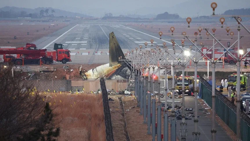 The Jeju Air aircraft crashed at Muan International Airport. (Reuters: Kim Hong-Ji)