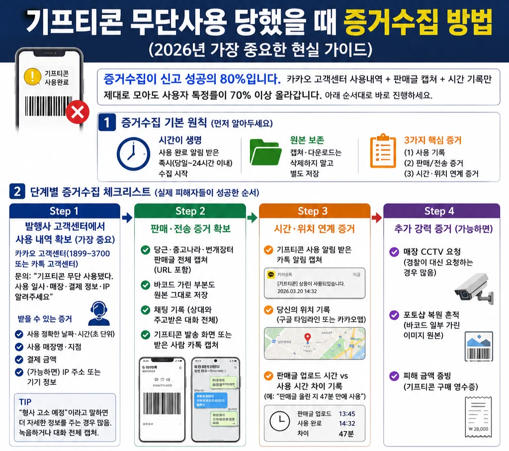 기프티콘 증거수집 방법 체크리스트