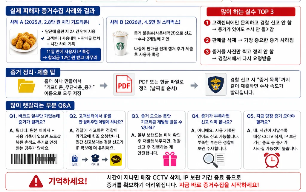 기프티콘 절도 무단사용 증거수집 팁